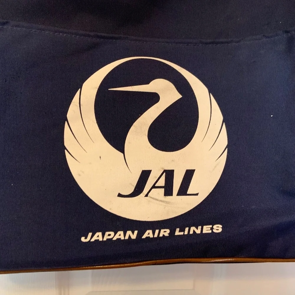 Vintage 1970s Japan Air Lines JAL Canvas Carry-On Bag